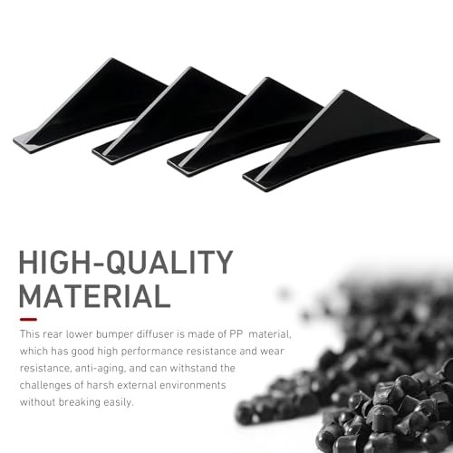Universal Car Bumper Lip Spoiler Kit, Anti-scratch Triangular-shape 4 PCS Black