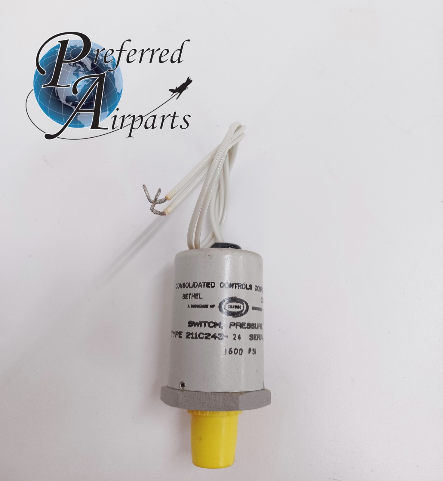 Aircraft Switch p/n 211C243-24, Consolidated Controls Corp, alt p/n 588-153