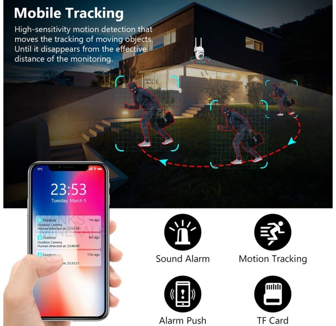 4-Pack Wireless 5G WiFi Security Camera System Smart Outdoor Night Vision 1080P