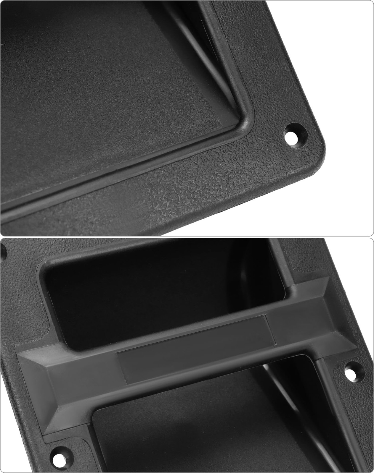 QWORK Plastic Speaker Cabinet Handles, 4 Pack Recessed Holder, 6.38" x Black