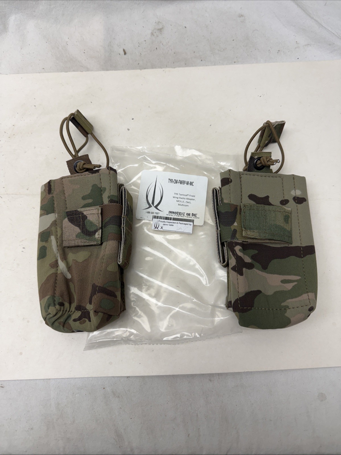 NIB TYR Tactical SOFLCS-R Multicam Front Wing Radio Adapter MOLLE Pouch Set