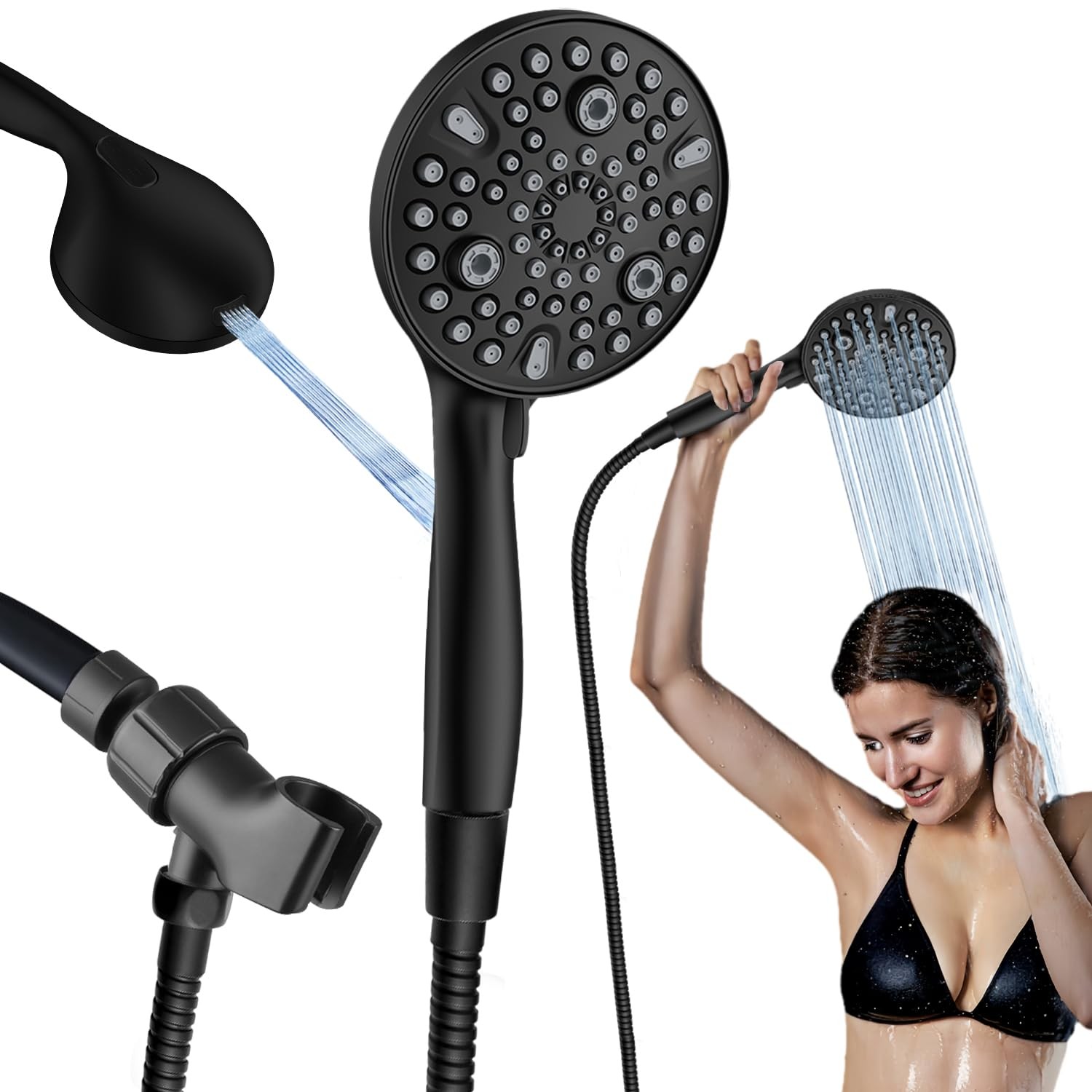 High Pressure Handheld Shower Head, Detachable Showerhead with Handheld Spray...