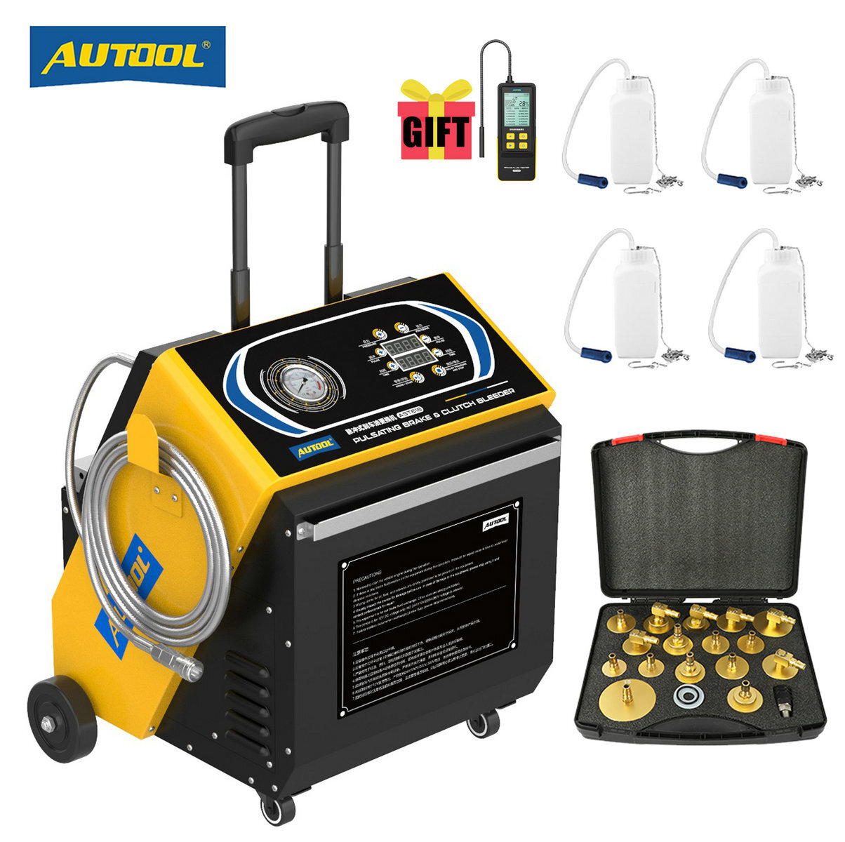 Brake Bleeder Kit Electric Brake Fluid Oil Bleeding Exchange Machine for 4 wheel