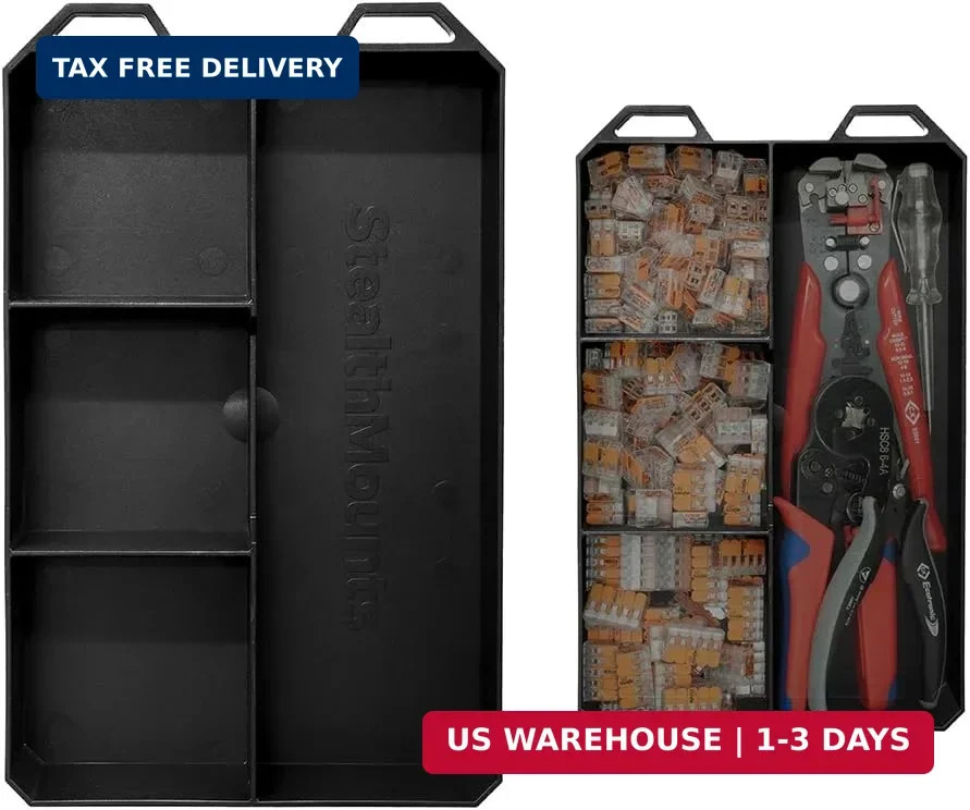 StealthMounts Quad PacTray | 4-Compartment ABS Tool Tray Compatible with Milwauk
