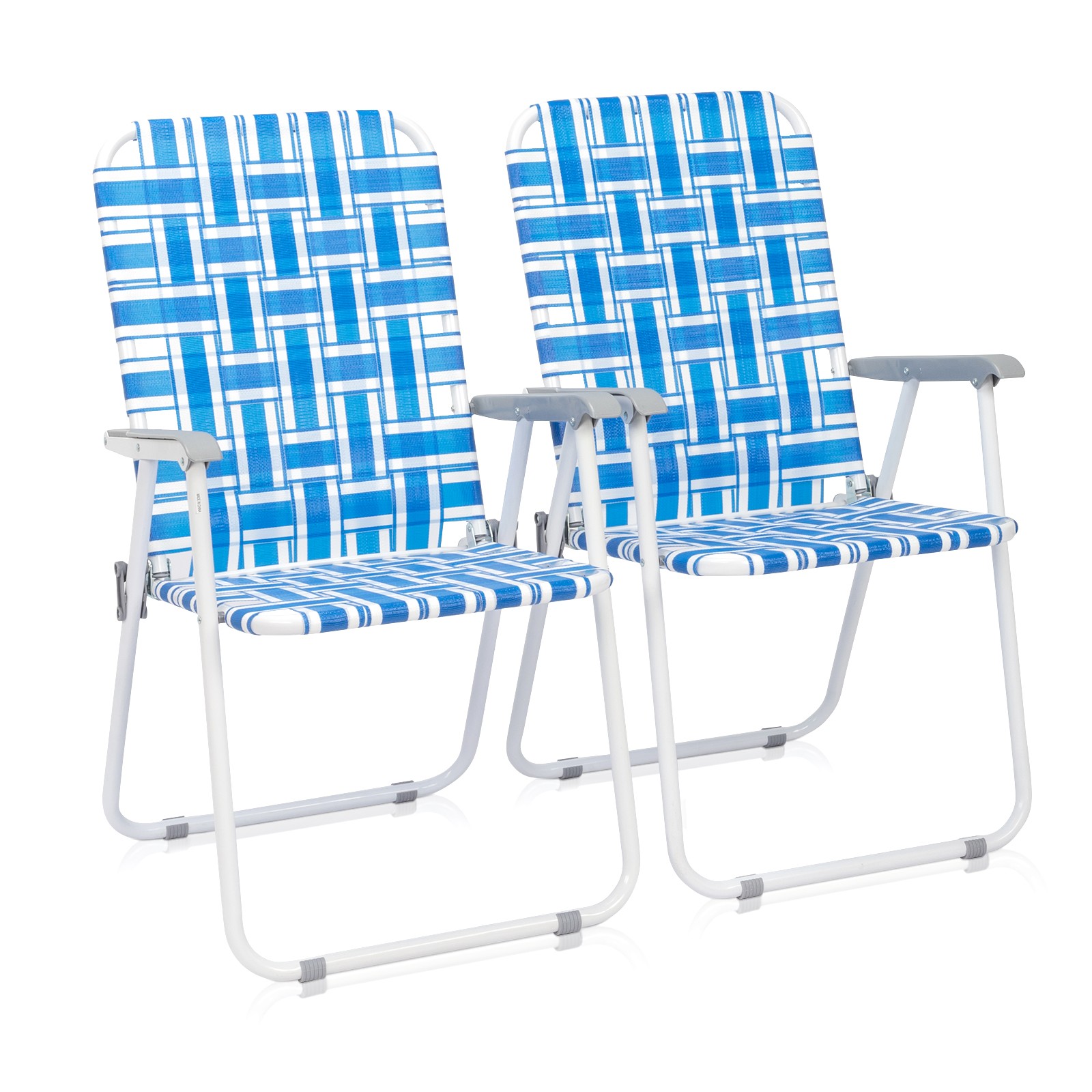 2pcs Steel Tube PP Webbing Bearing 120kg Folding Beach Chair, in stock