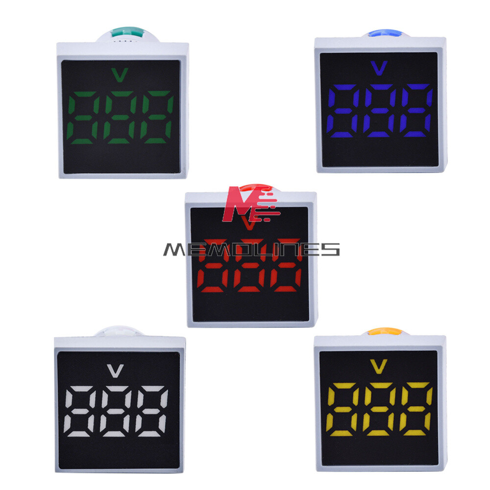 22MM 60-500V Voltmeter Square Panel LED Digital Voltage Meter Indicator Light SS