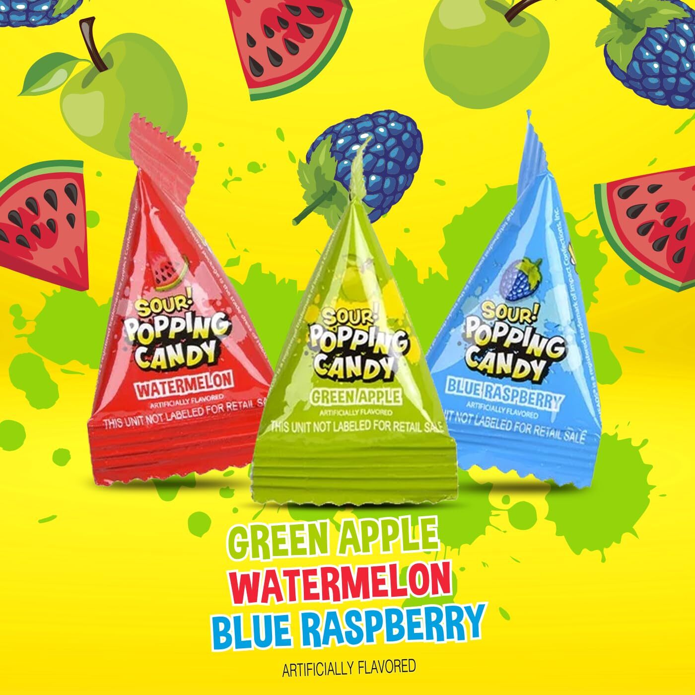 Warheads Sour Popping Candy Assorted Fruit Flavors, Bulk