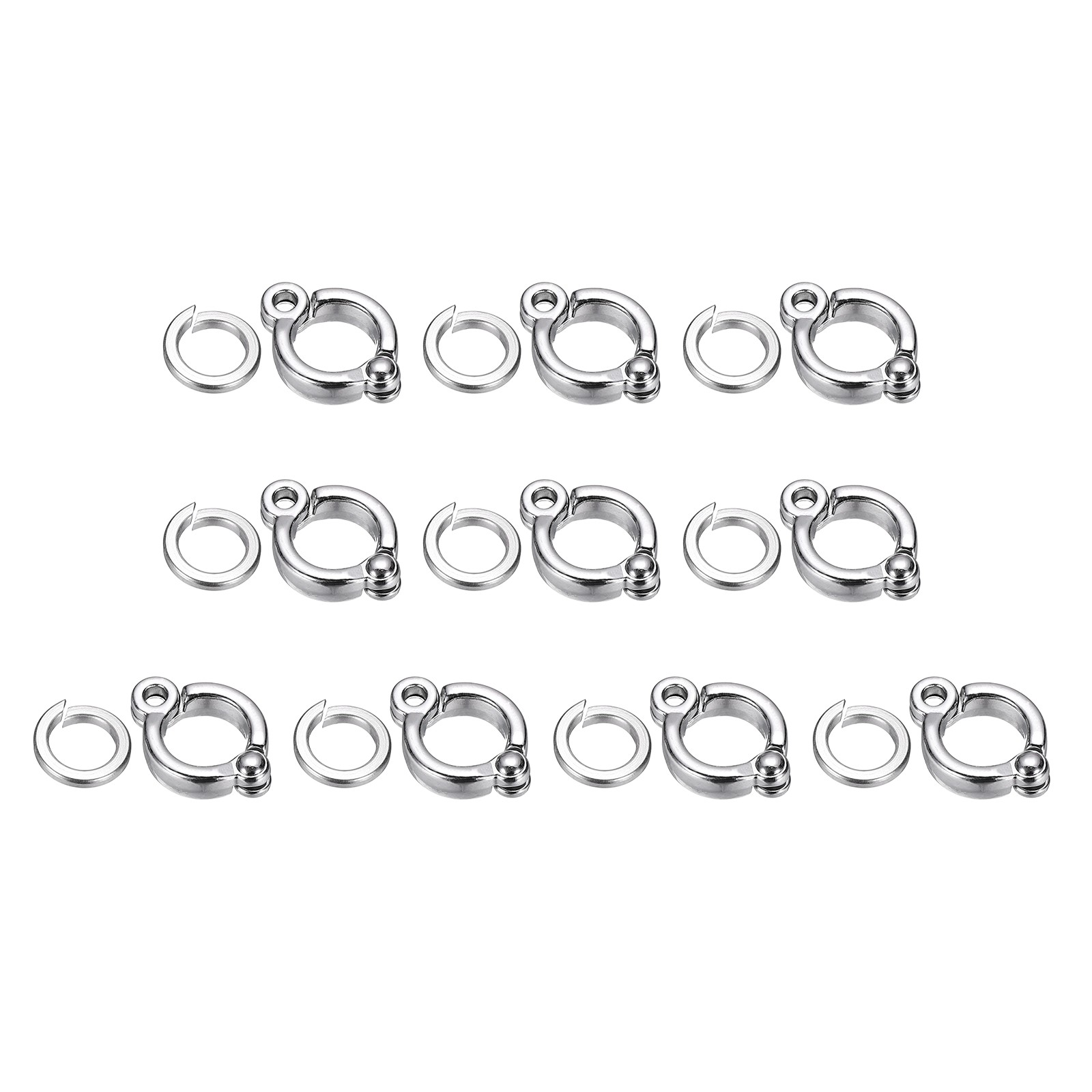 Bird Foot Rings Parrot Metal Leg Ring 8.5mm/0.33" ID Silver Tone 10 Set
