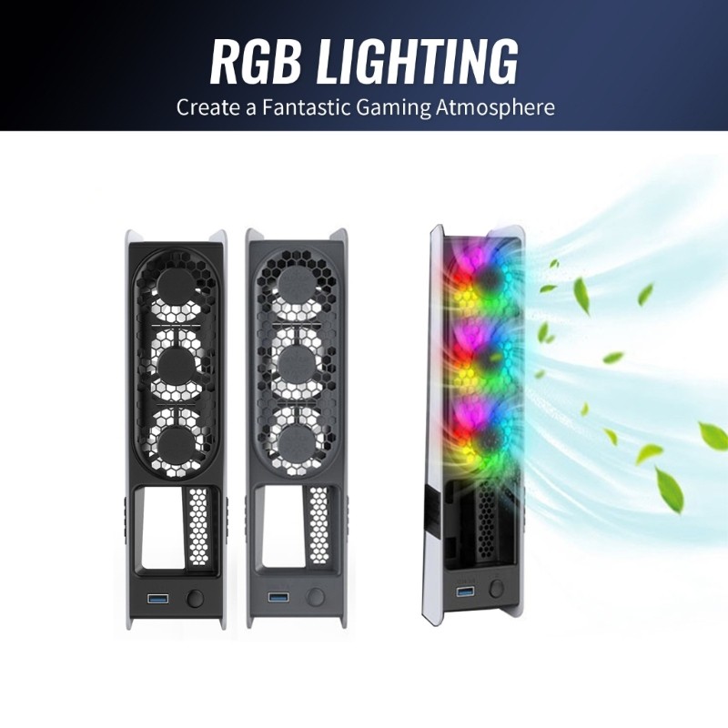 Small Cooling Fan for P5 Slim/Professional Game Console Fan with LED Lighting