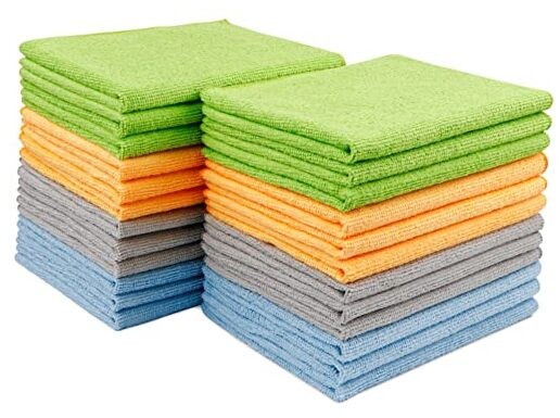 Microfiber Cleaning Cloth 24 Pack, 24 Pack-12 inch x 16 inch Multicolor