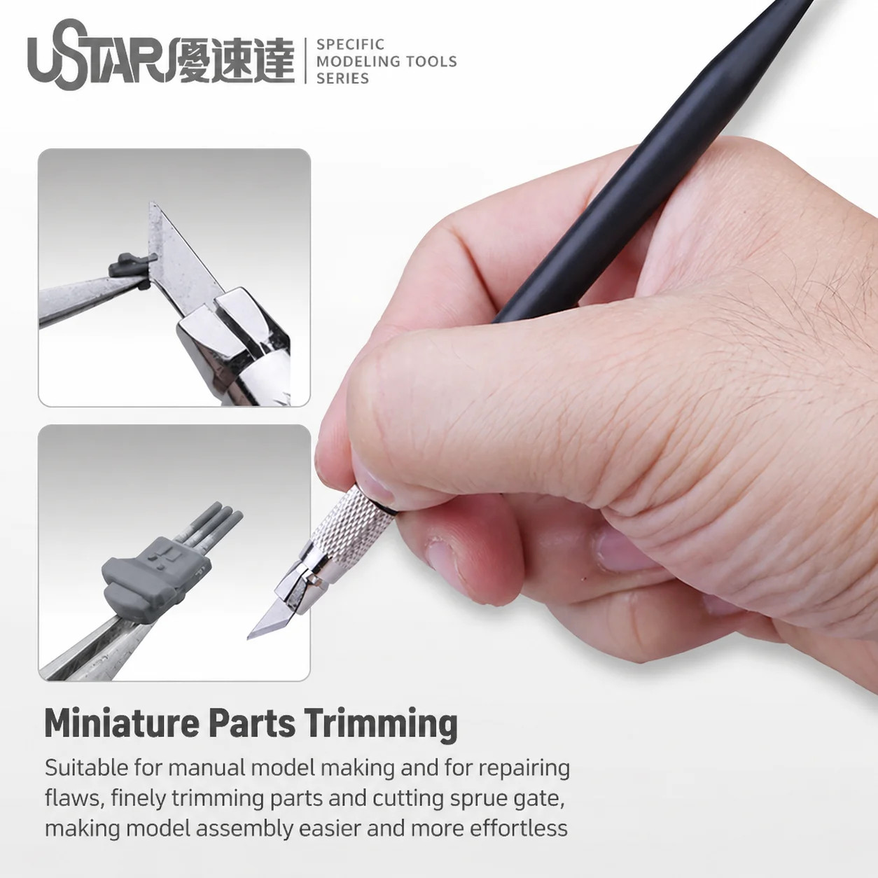 Ustar Hobby Knife Set (Rotary Knife/Ultra-thin Blade Knife) Model Making Tools
