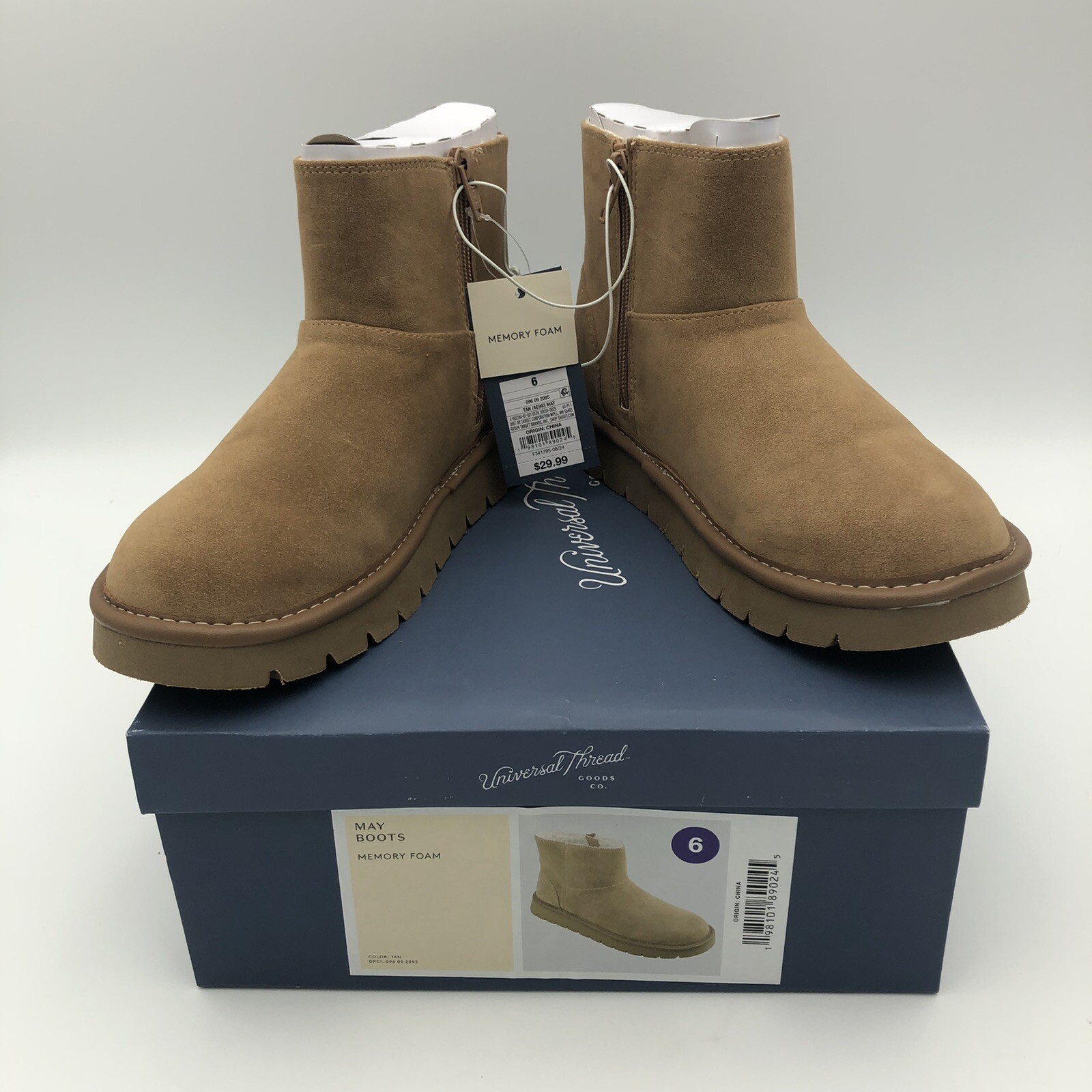 Size 6 Tan May Suede Boots Universal Thread NIB -292