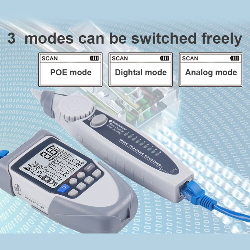 Handheld Portable Network Cable Tester LCD Large Screen Display Digital V8M3