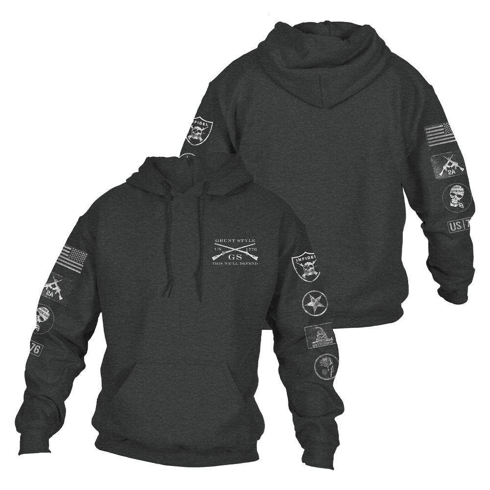 Tactical Patch Hoodie Military Style Patriotic Graphic Pullover Streetwear
