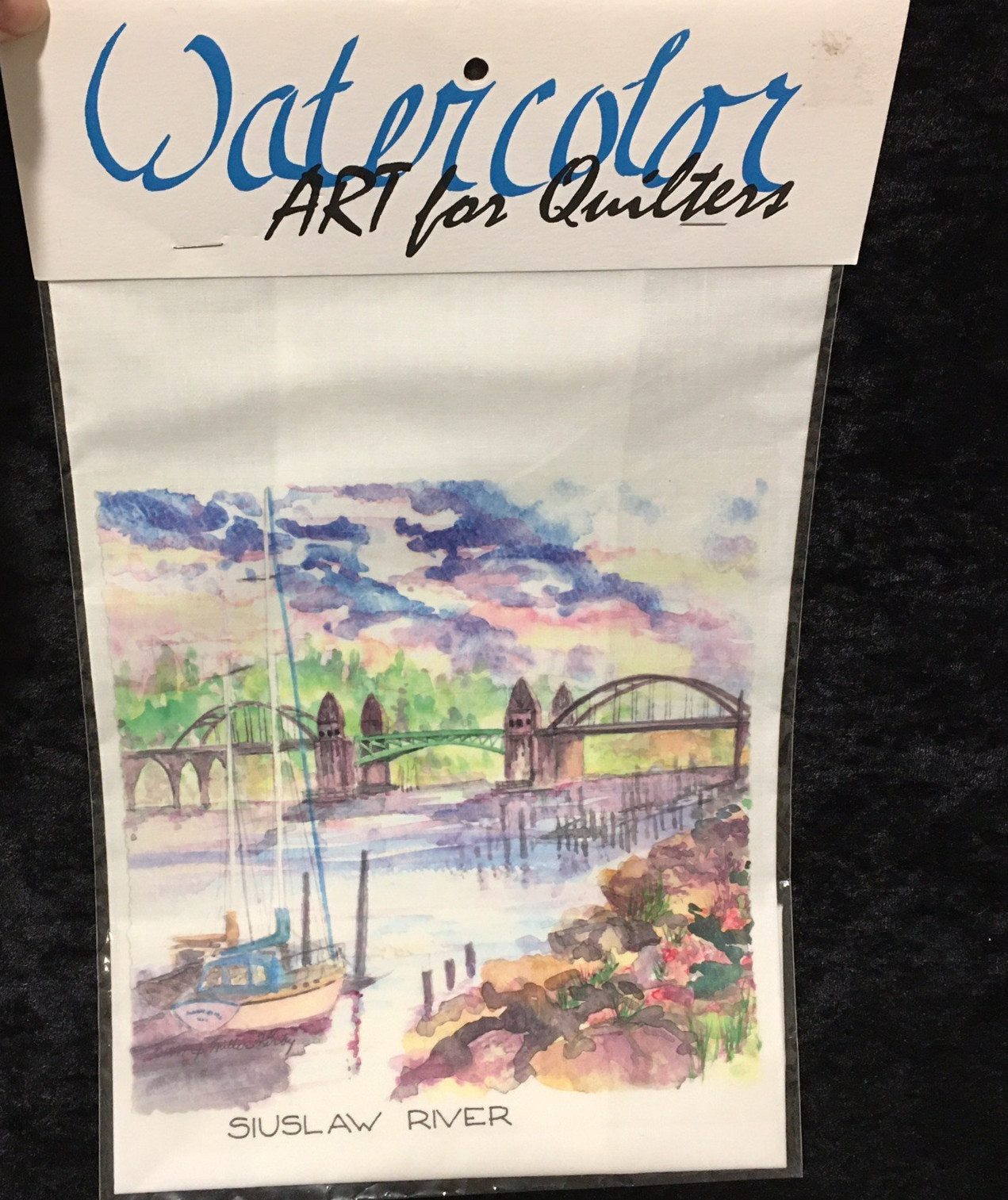 Judith Miller Kirby Watercolor Art For Quilters Siuslaw River 14x14 Block Cotton