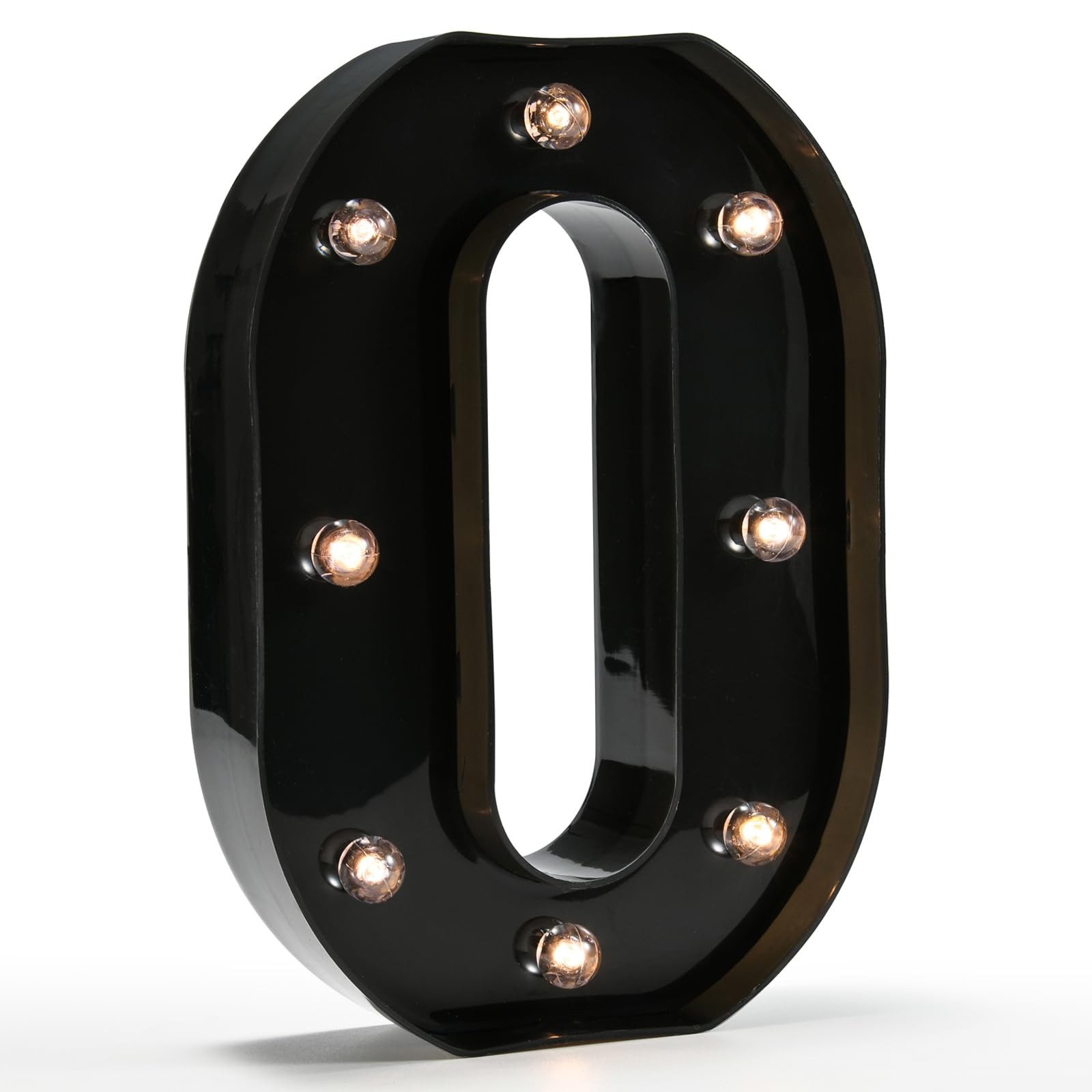 OYCBUZO Light Up Black Alphabet Marquee 5.91x1.77x8.66 inches, O