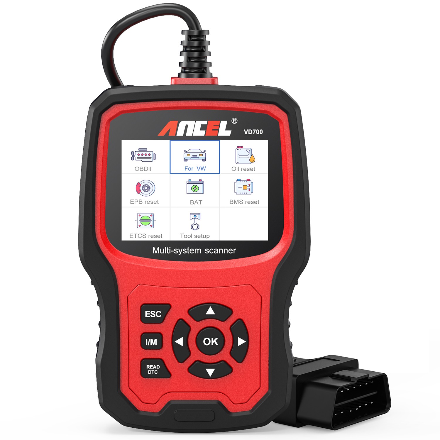 ANCEL VD700 Full System Scanner Diagnostic ABS SRS EPB OBD2 Code Reader For VAG