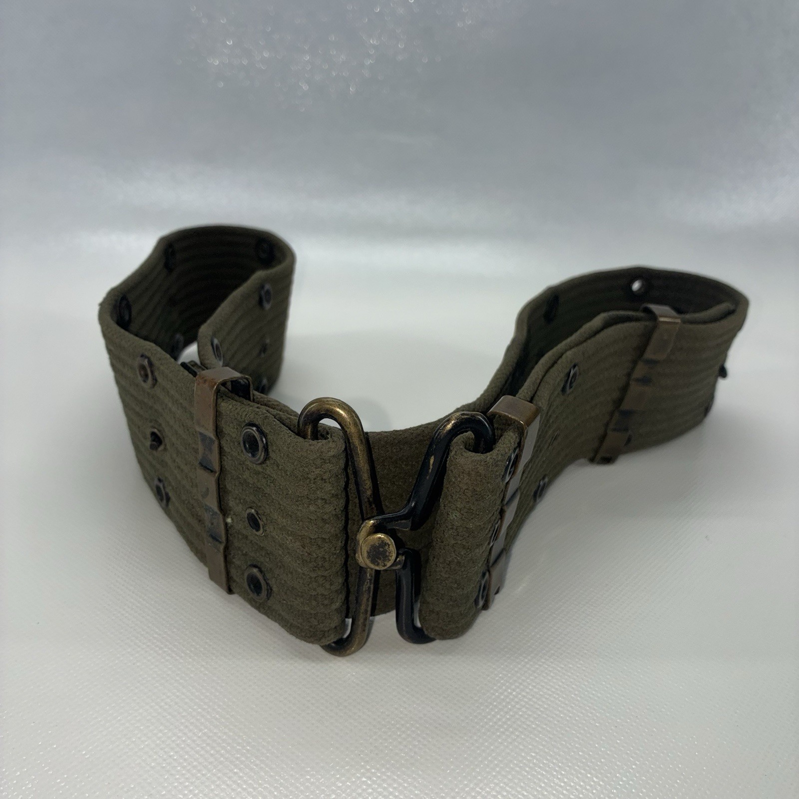 USGI M1956 Pistol Belt Vietnam Era OD Green Cotton Web Military Field Gear