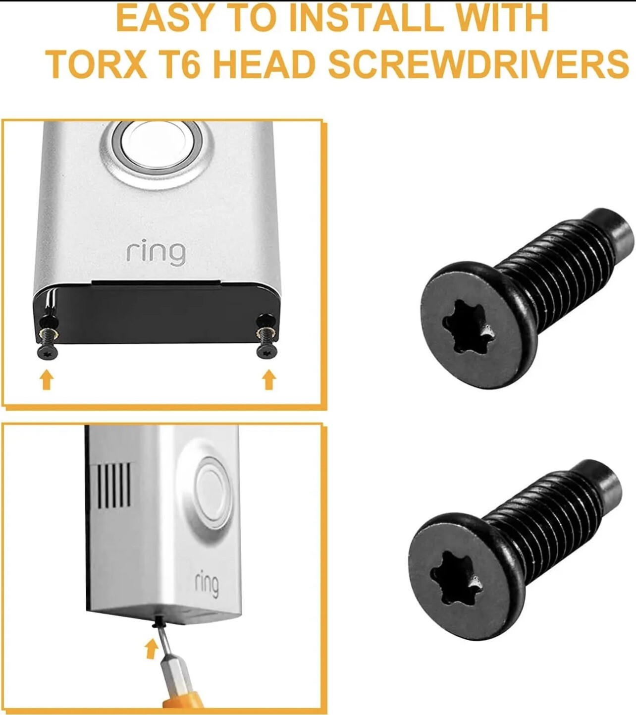 T6 Ring Doorbell Replacement Security Screws 2 Pack