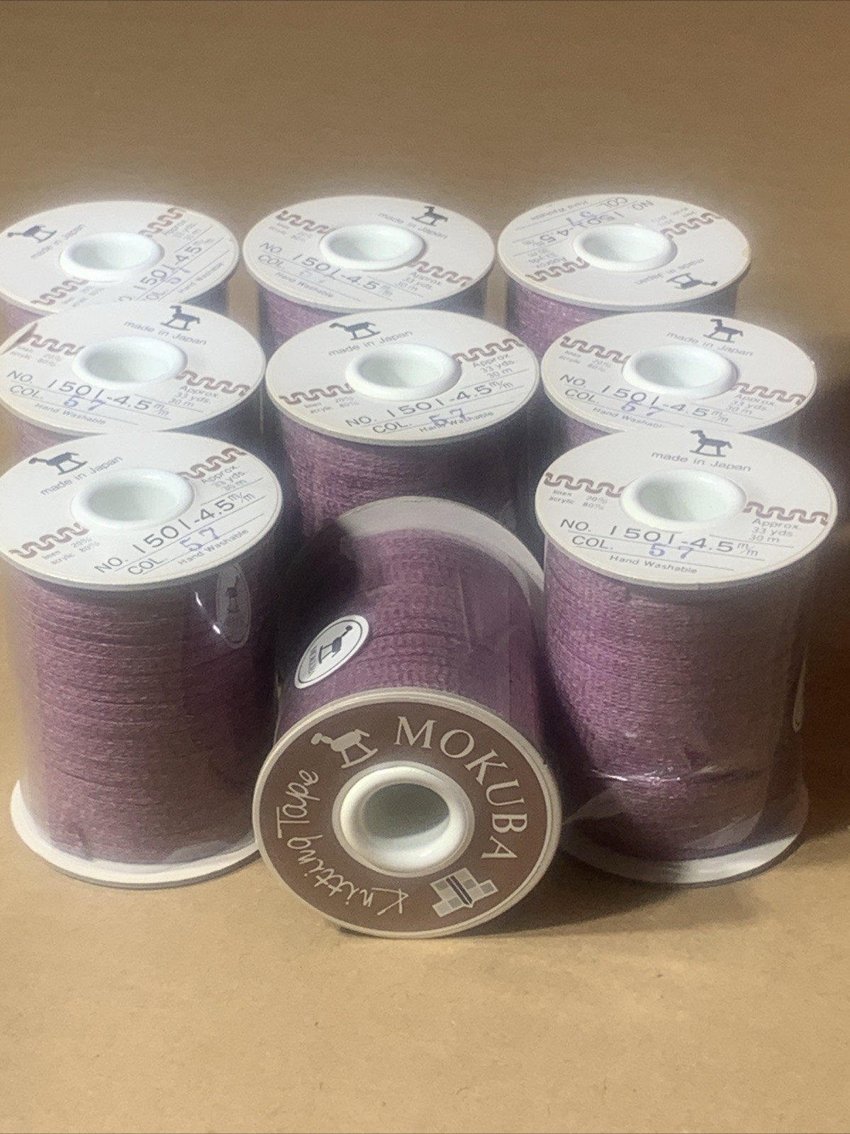 9 VTG - No. 1501 -4.5 mm - MOKUBA KNITTING RIBBON - SHEER NYLON - COLOR 57