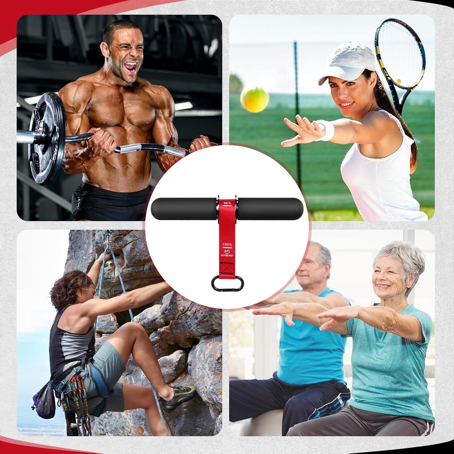 FitBeast Forearm Strengthener & Forearm Exerciser Wrist Roller with Thicker