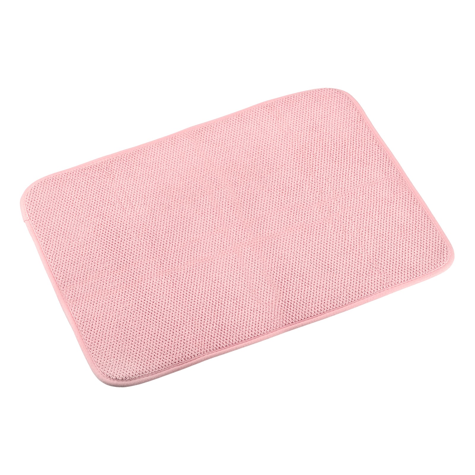 Microfiber Dish Drying Mat Kitchen Sink Drainer Tea Towel-Pink Red