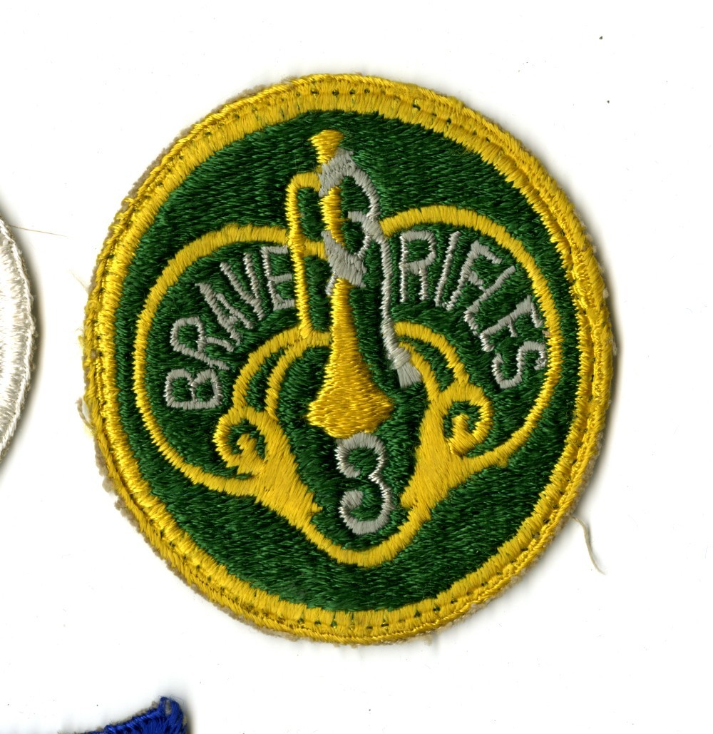 3rd Army Cavalry Regiment White Back Patch Cut Edge Vintage