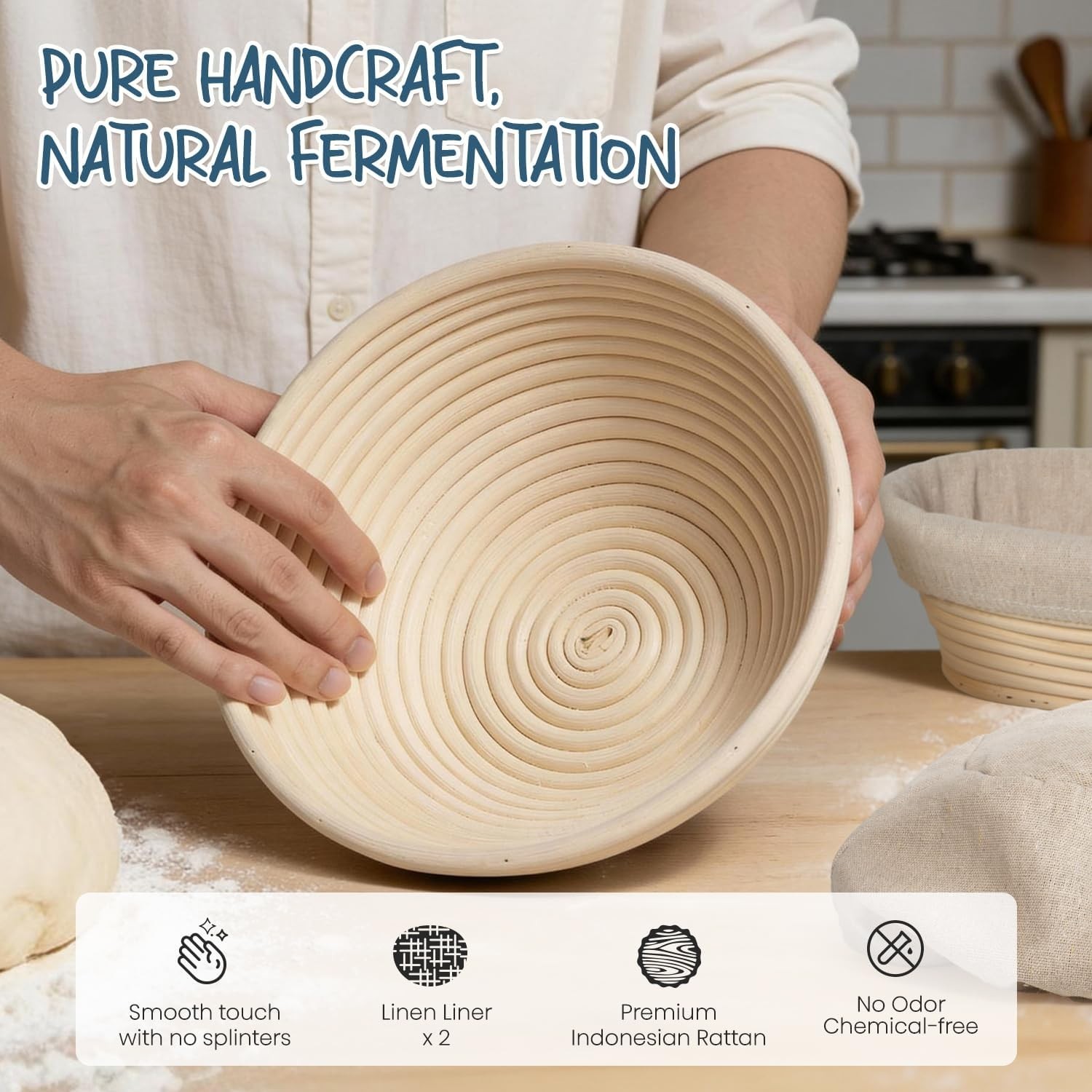 Professional Sourdough Starter Kit with Washable Linen & Essential Tools