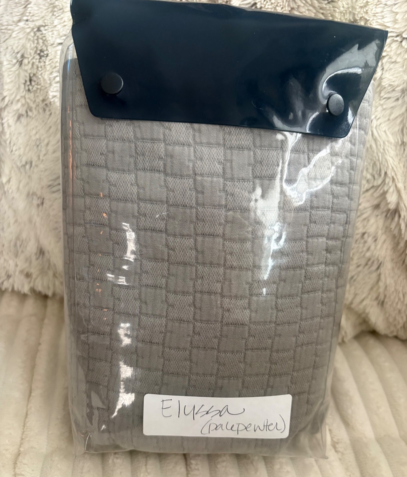 RALPH LAUREN ELYSSA STANDARD SHAM(1) ~ PALE PEWTER-GRAY
