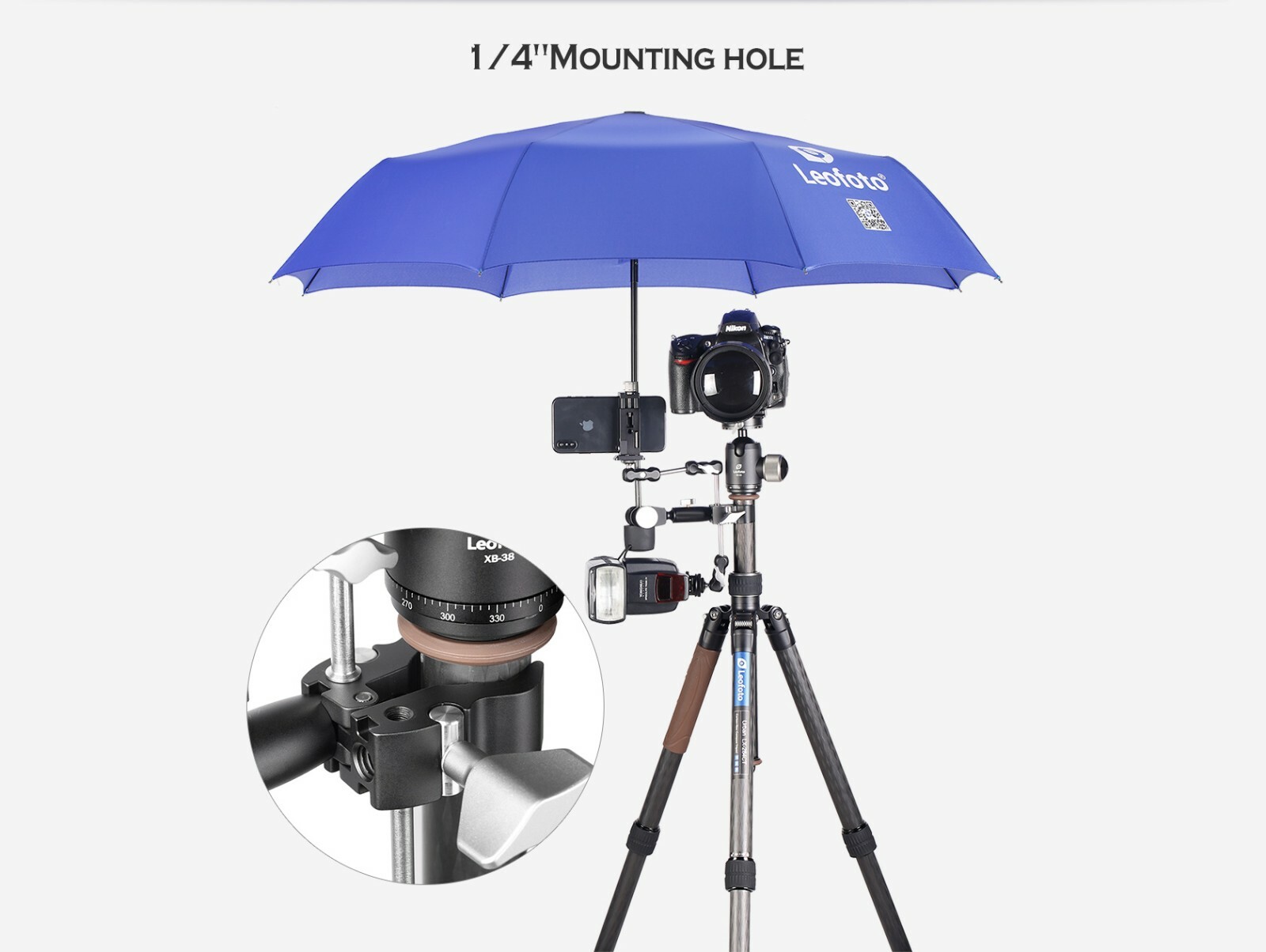 【Leofoto USA Seller】Leofoto UC-01 Multipurpose clamp For Umbrella