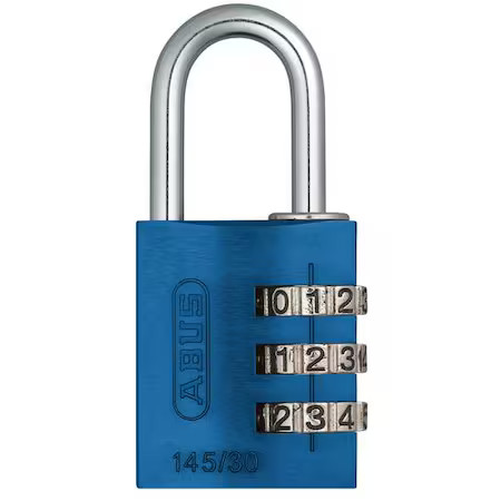 Abus 145/30 Blue Combination Padlock, 1 3/8In, Rectgle, Blue