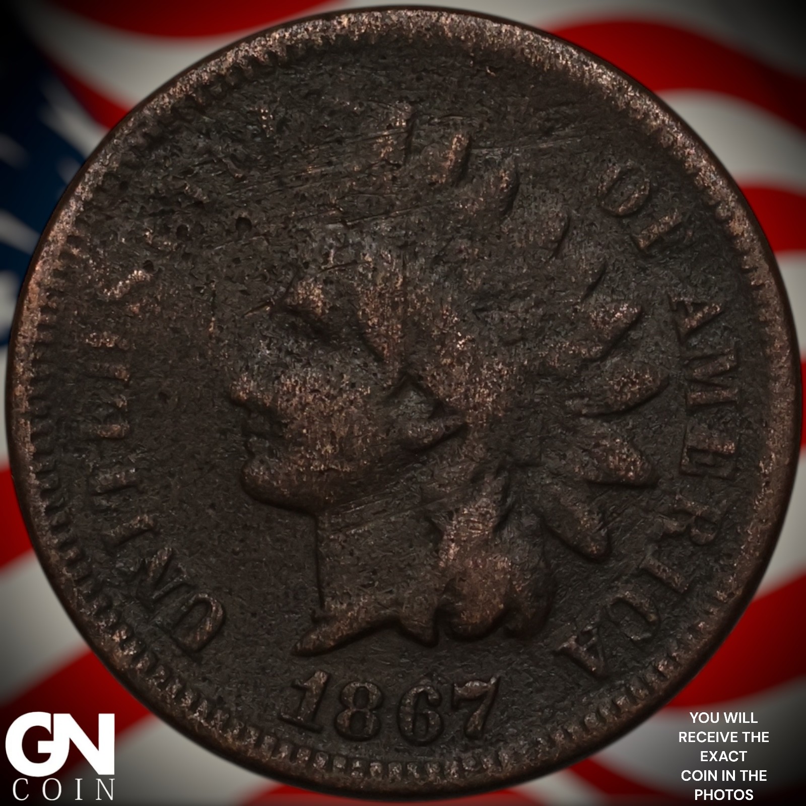 1867 Indian Head Cent Penny Z8293