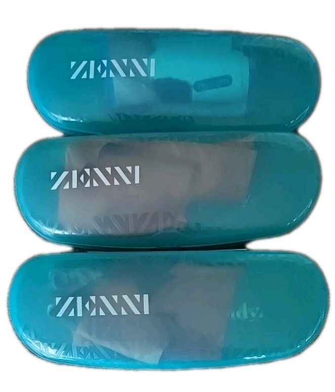 Three (3) Zenni ~ Plastic ~ Clam Shell ~ Hard Shell ~ Eyeglass Cases w/Cloth