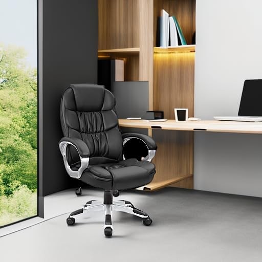 Office Chair High Back Ergonomic Computer Desk Chair PU Leather Executive Chair