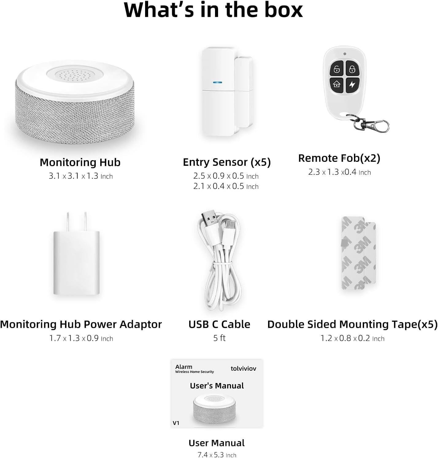 8pcs Smart WiFi Home Alarm System Residential Wireless Security Control Sensor
