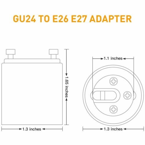 GU24 To E27 /E26 Screw LED Light Lamp Bulb Base Adapter Socket Converter Adaptor