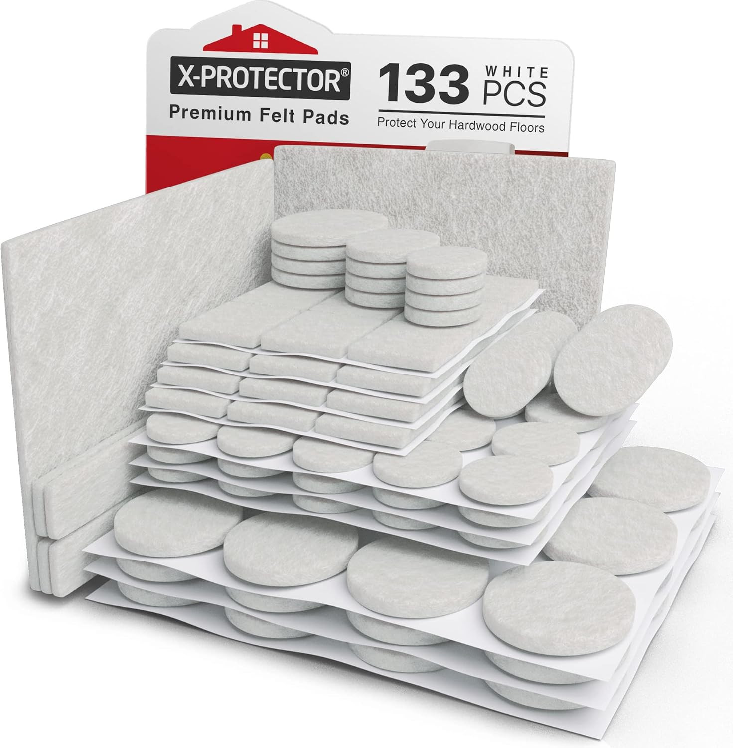 Felt Furniture Pads X-PROTECTOR 133 PCS - Premium Furniture Pads for Hardwood Fl