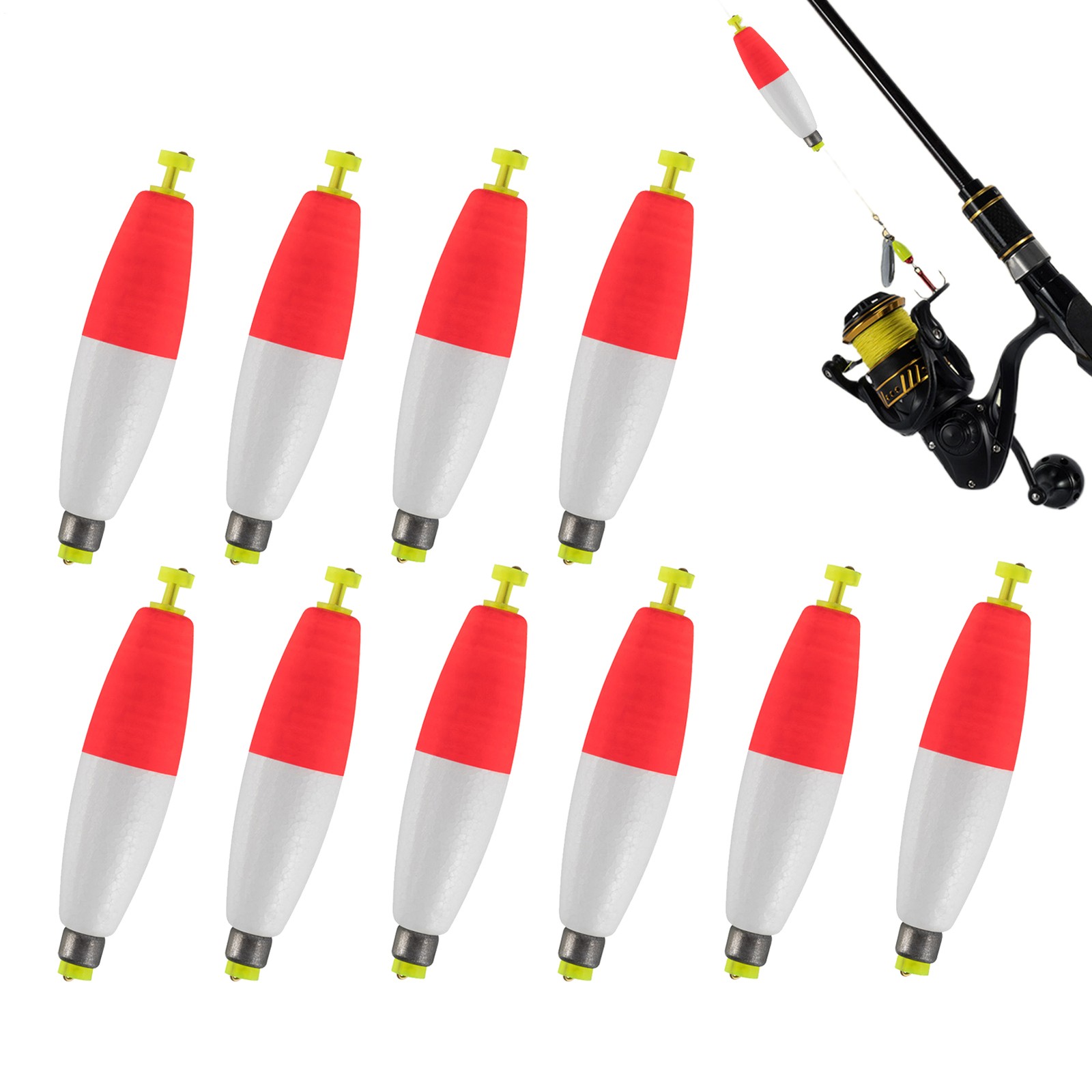 10X Slip Bobbers For Fishing Weighted Buoy EVA Foam Bobbers Floats Catfish Bobbe