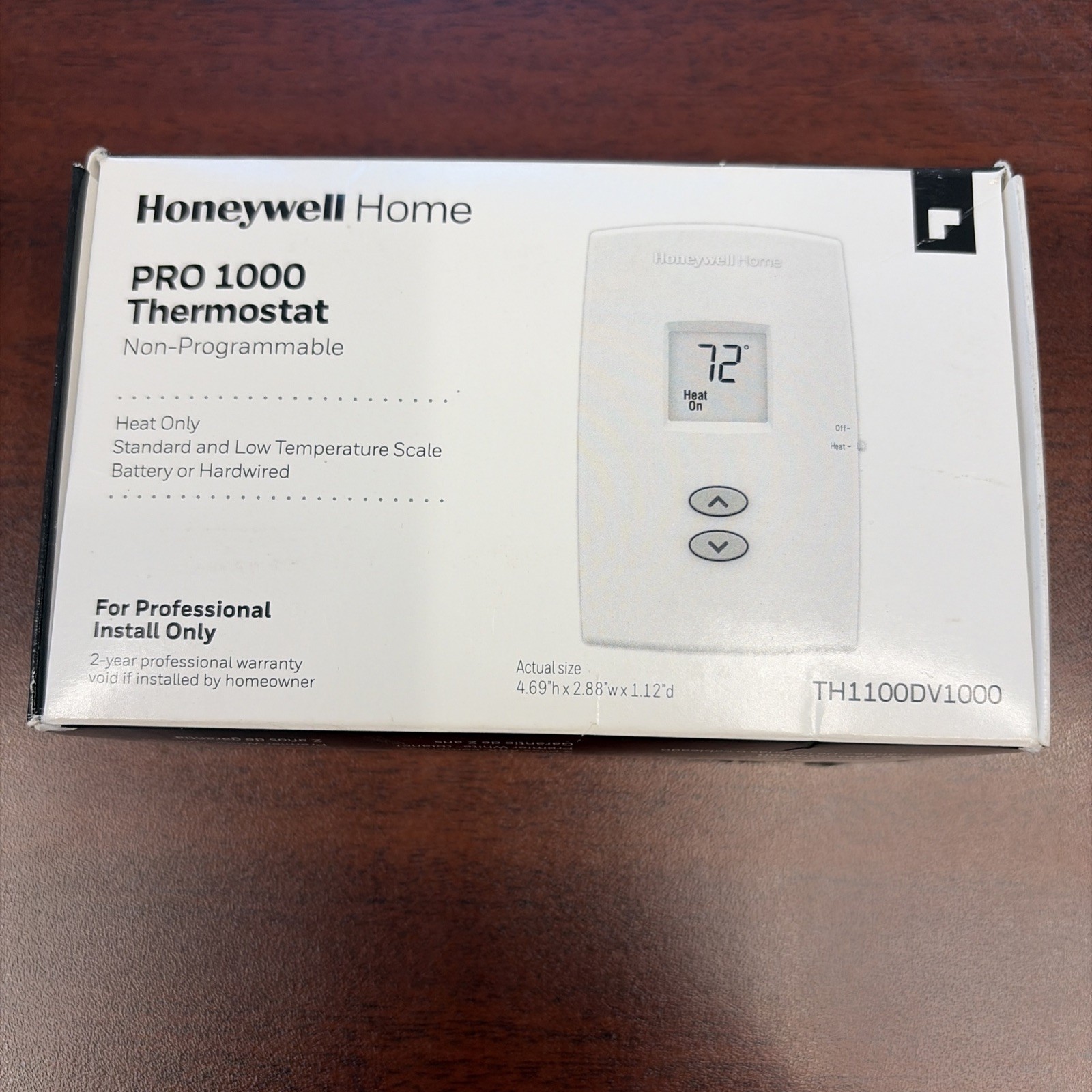 Honeywell PRO 1000 Vertical Heat Non-Programmable Thermostat - White
