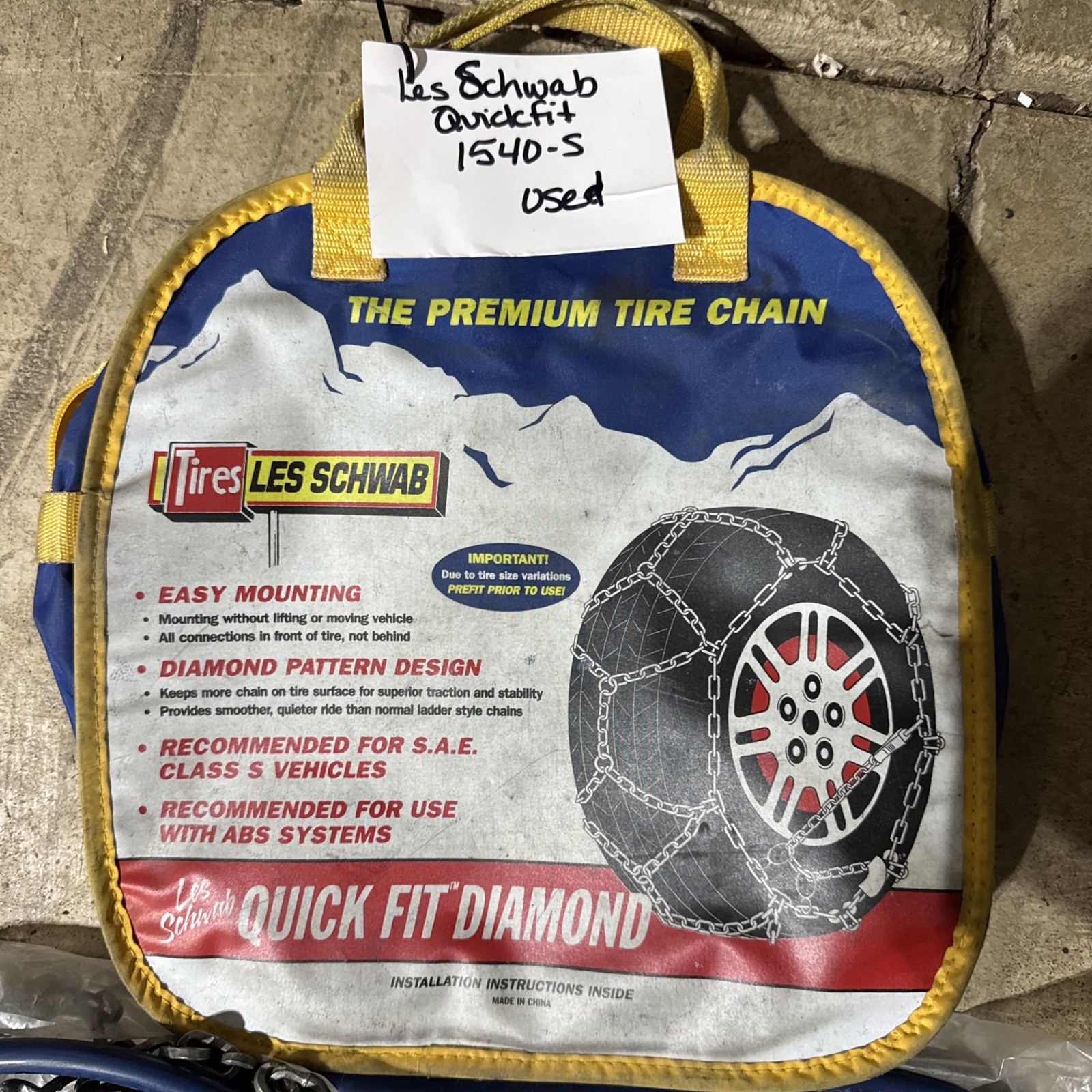 1540-s Les Schwab Diamond Pattern Snow Tire Chains (Same as Alpine Premier)