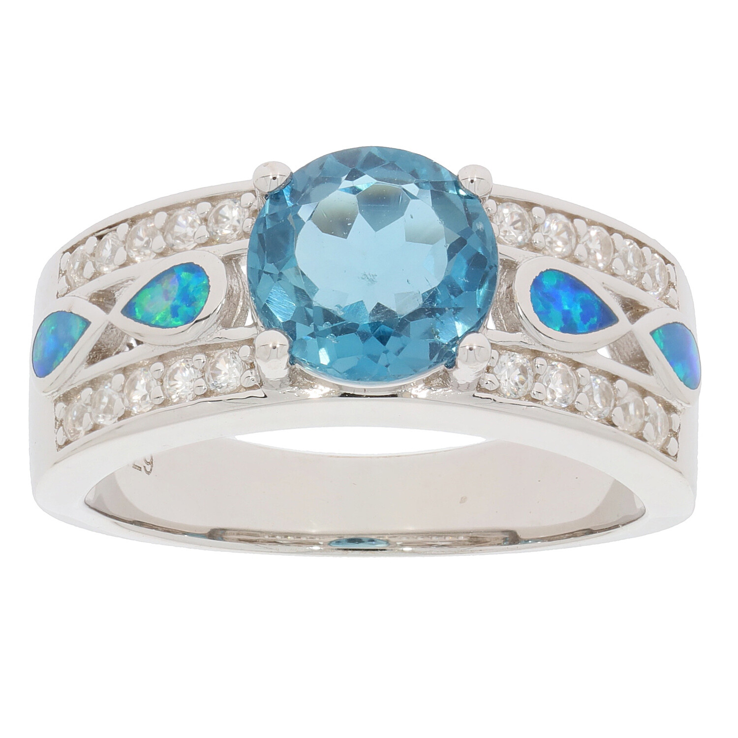 Sterling Silver Semi Mount Ring Setting Round RD 8X8mm & Enamel