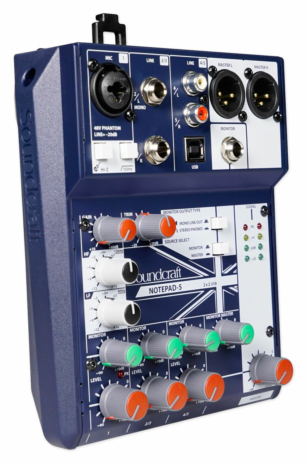 Soundcraft Notepad-5 Channel Podcast Mixer Podcasting Interface w/USB For Mac/PC