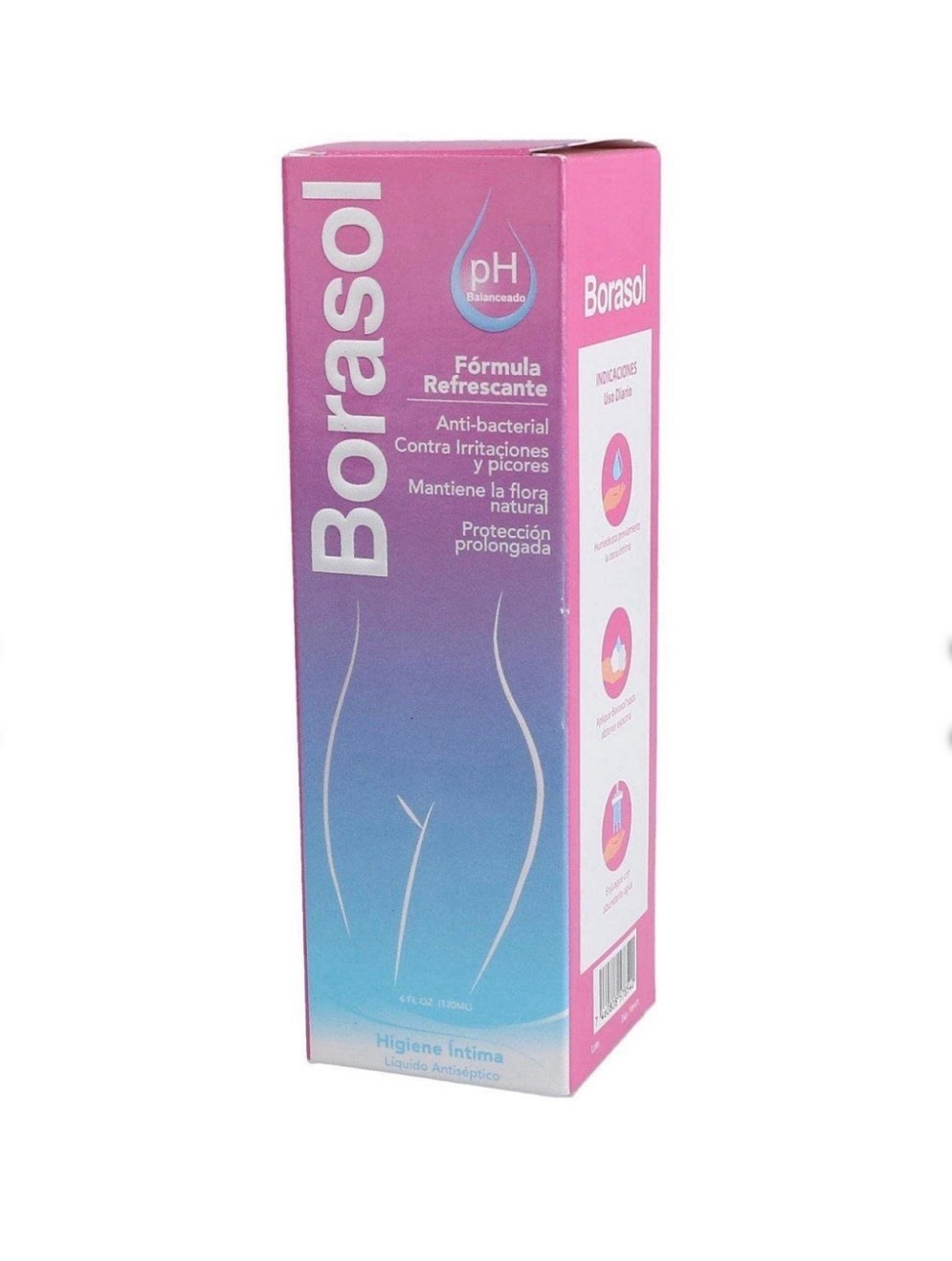Borasol Liquid Antiseptic Refreshing Femenine Wash 4 FL.Oz