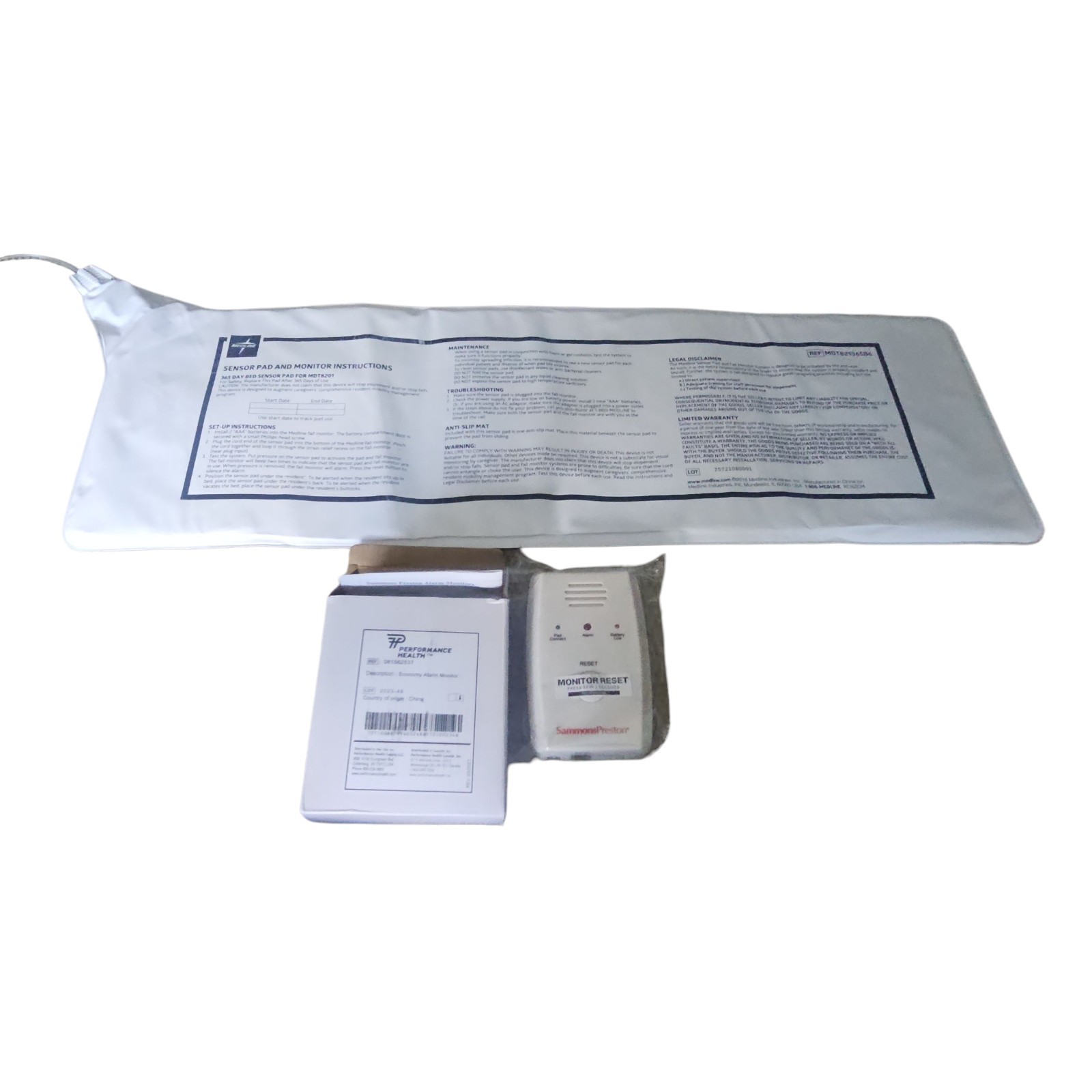 Sammons Preston Patient Alarm Monitor Fall Prevention + Medline Bed Sensor Pad
