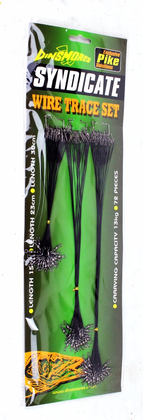 Dinsmores  Fishing 72 Pike Spinning Traces 15cm + 23cm + 30cm x 24 of Each