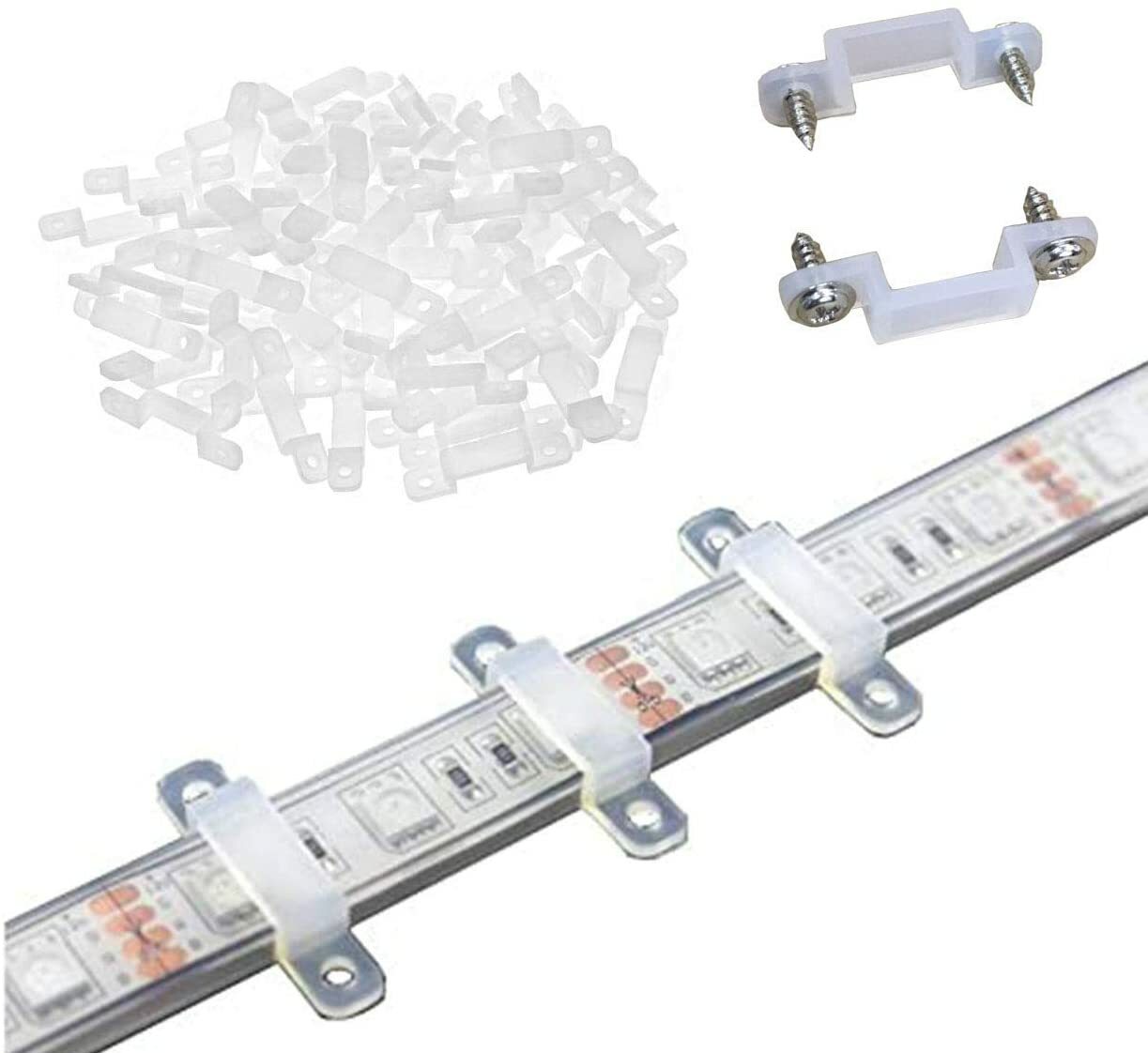 LED Strip Light Mounting Brackets , Silicon Fixed Clips with Screws