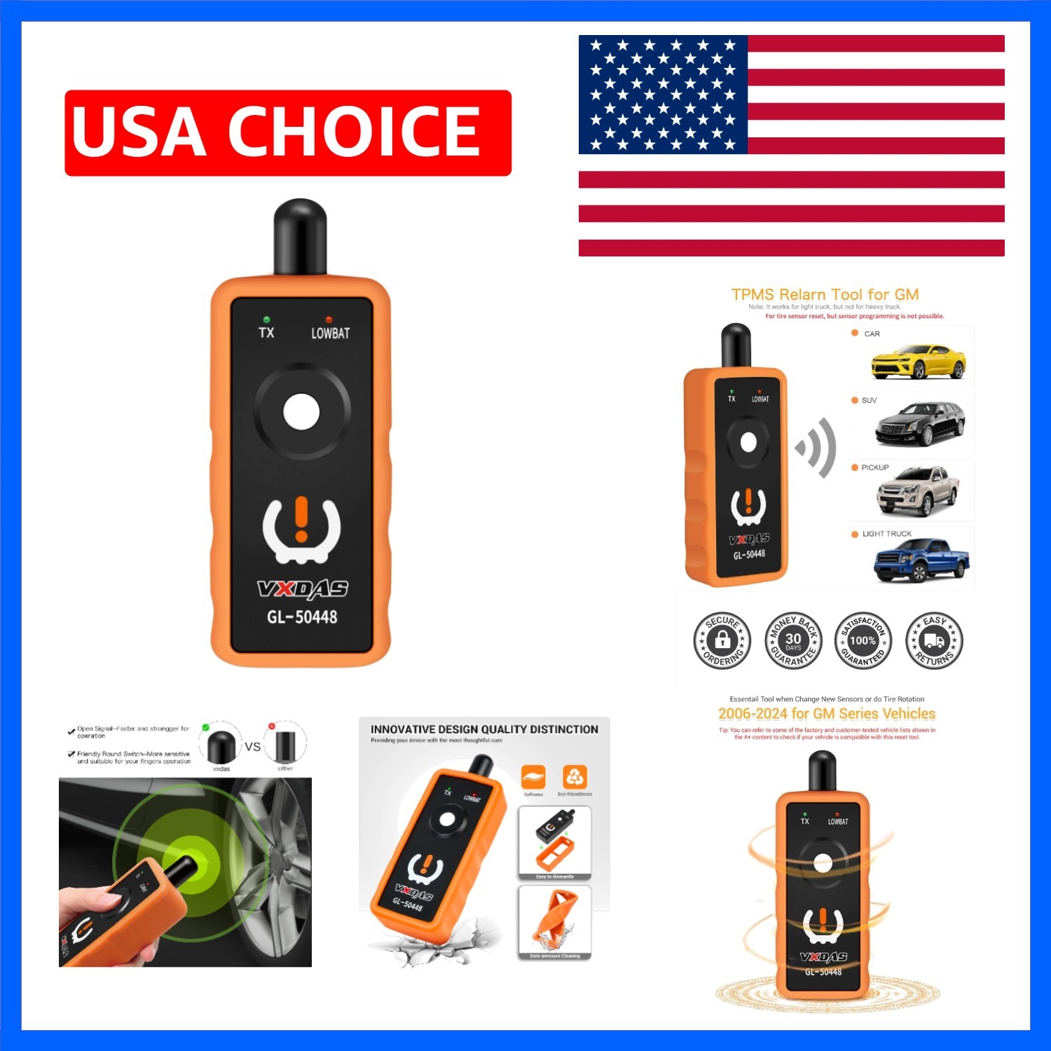 2024 Tire Pressure Sensor Reset Tool Compatible with GM & Nissan - Easy to Use