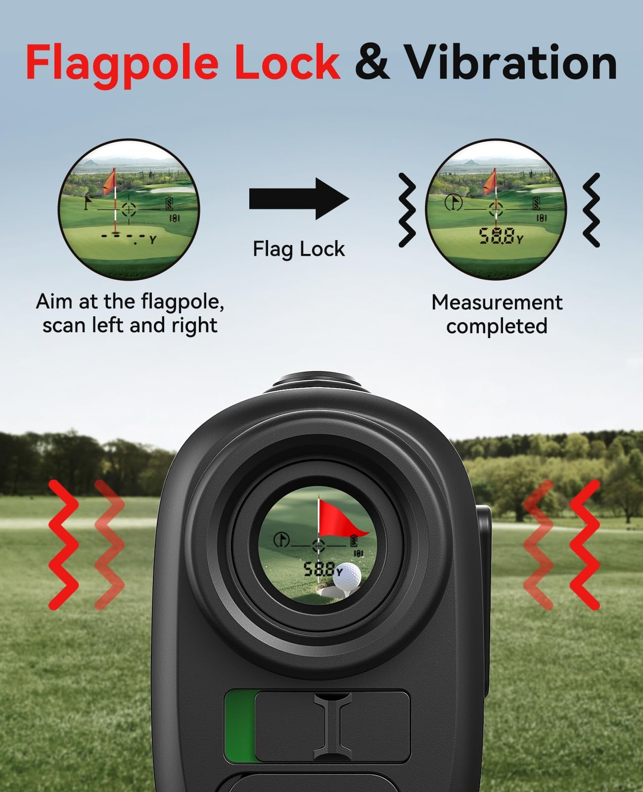 Hoorola Range Finder Golf, 1200 Yards Rangefinder with Slope, Magnetic Stripe...