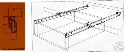 GRANT #354-22" DRAWER SLIDES, STEEL, UNDER-COUNTER MOUNTED, ZINC-PLATED