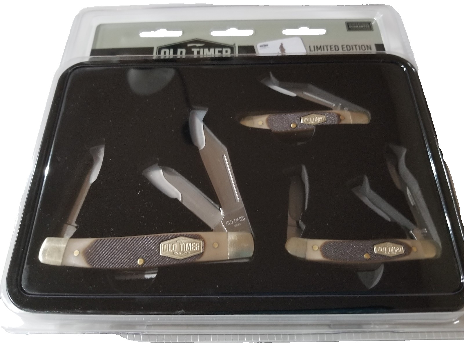 SCHRADE - OLD TIMER 3pcs BROWN FOLDER GIFT SET + GIFT TIN - {FREE SHIPPING}